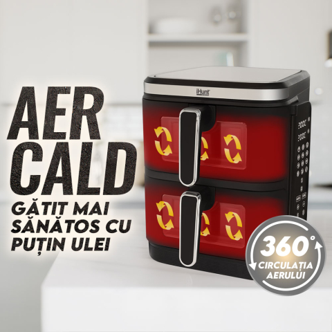 Friteuza cu aer cald iHunt Bro Air Fryer 11L Dual Stack [5]