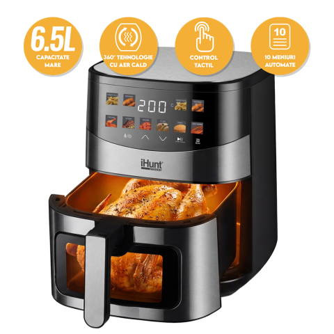 ELECTROCASNICE - Friteuza cu aer cald iHunt Bro Air Fryer Ultra 6.5L