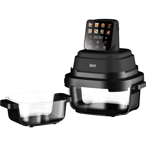Resigilat friteuză iHunt PureGlass Crisp 8 în 1, 1500W, Vase Sticlă Borosilicată 4L + 1.5L [7]