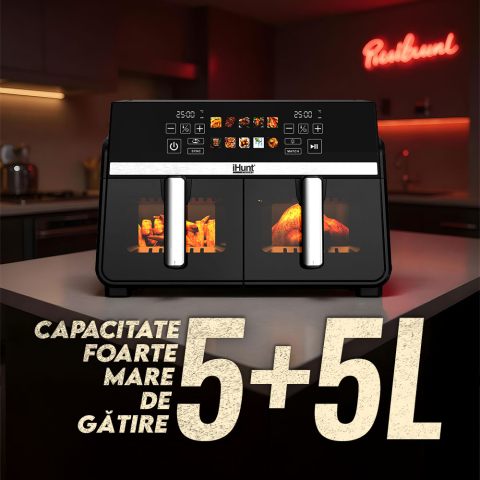 Friteuza cu aer cald iHunt Bro Dual Air Fryer 10L [3]