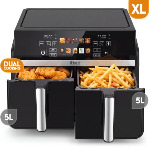Friteuze Aer Cald / Air Fryer - Friteuza cu aer cald iHunt Bro Dual Air Fryer 10L
