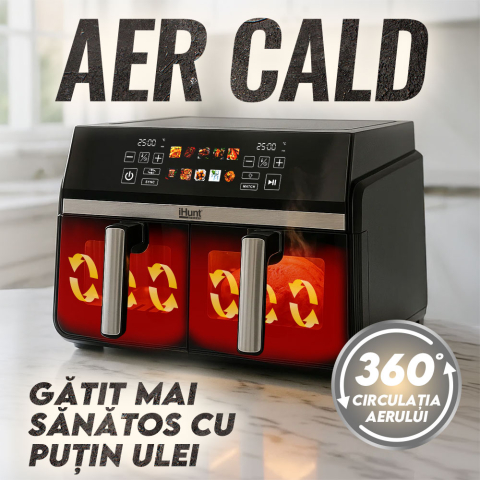Friteuza cu aer cald iHunt Bro Dual Air Fryer 10L [4]