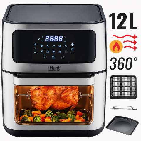 ELECTROCASNICE - Friteuza cu aer cald si rotisor iHunt Bro Air Fryer 12L Rotary