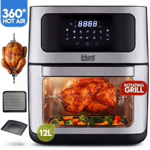 Friteuze Aer Cald / Air Fryer - Friteuza cu aer cald si rotisor iHunt Bro Air Fryer 12L Rotary