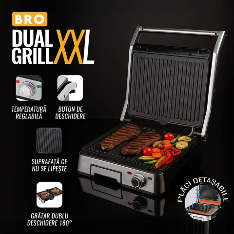 Resigilat Gratar electric iHunt Bro Dual Grill XXL [1]