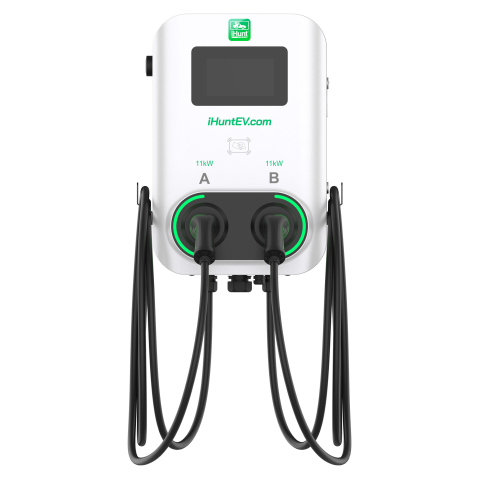 STATII DE INCARCARE EV - iHunt EV Dual AC Wallbox 2x11kW (11kW + 11kW) 2x Type 2