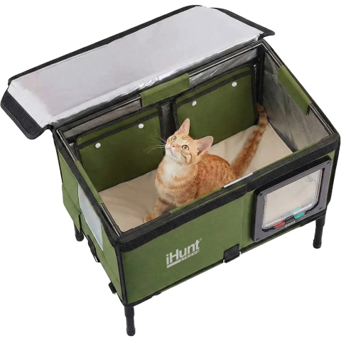Casuta pisici exterioara iHunt Kitty Warm House, Incalzire 25W, Racire Pasiva, Material Oxford Impermeabil, Sistem Anti-Intruși, Izolație 6 Straturi, 4 Anotimpuri [4]