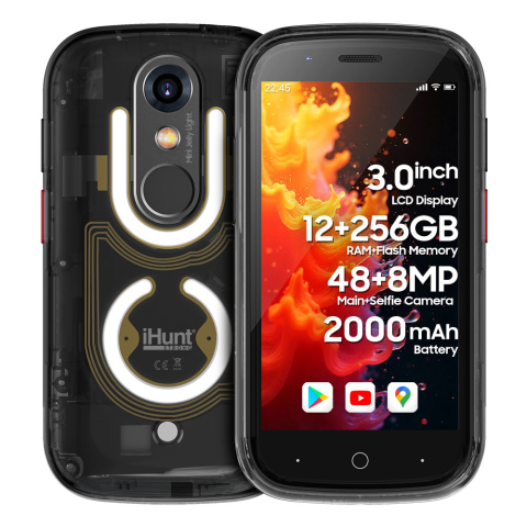 Smartphone - Telefon iHunt Mini Jelly Light, 4G, 3.0-inch, 8GB RAM, 256GB, Camera 48MP, NFC, 2000mAh, Incarcare Wireless, Android 13