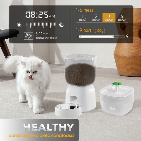iHunt Smart Pet Care Pack, Hranitor automat 3L si fantana apa 2L pentru animale de companie [2]