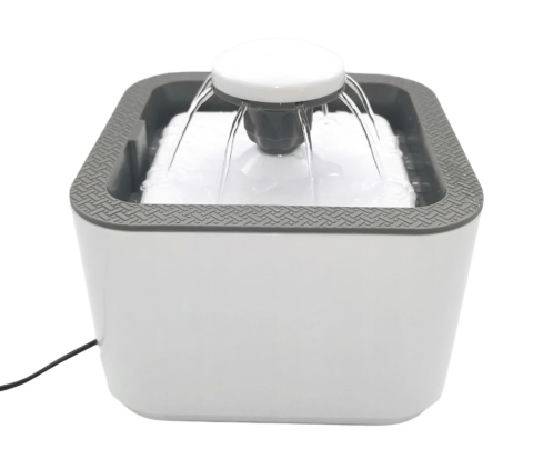 Fantana de Apa pentru Pisici si Caini, 2L, Filtru, Pompa cu Recirculare Continua, Functionare Silentioasa, Plastic, alb/gri [2]