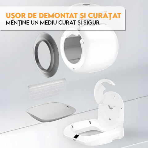 Litiera Automata iHunt Smart Cat Litter V5 cu Spray Deodorizare, Wi-Fi, Senzori, Aplicatie Smart [2]