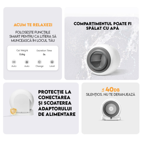 Litiera Automata iHunt Smart Cat Litter V5 cu Spray Deodorizare, Wi-Fi, Senzori, Aplicatie Smart [11]