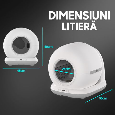 Litiera Automata iHunt Smart Cat Litter V7 Camera, Wi-Fi, Senzori, Camera video, Aplicatie Smart [14]