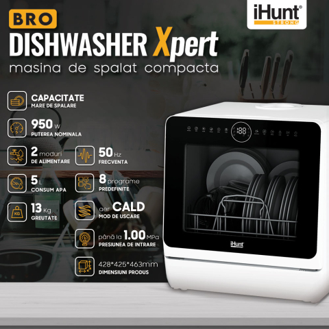 Masina de spalat vase compacta iHunt Bro Dishwasher Xpert [2]