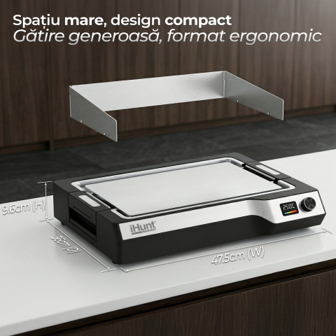 Plită electrică iHunt BRO Teppanyaki Grill, 1650W, Placa detasabila [7]
