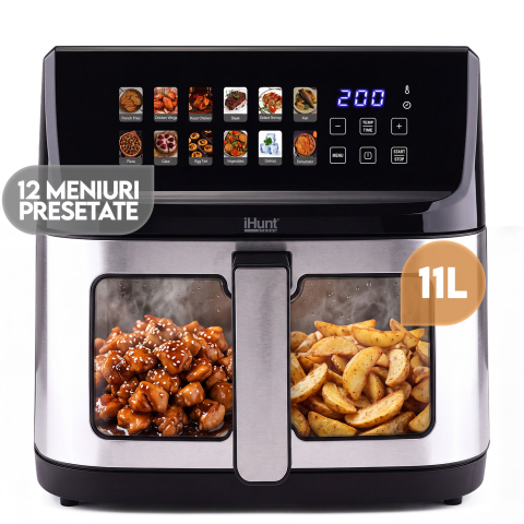 ⭐ Resealed - Resigilat Friteuza cu aer cald iHunt Bro Air Fryer 11L