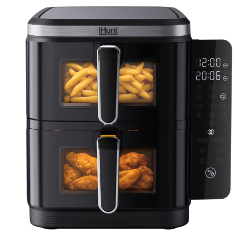Resigilat Friteuza cu aer cald iHunt Bro Air Fryer 11L Dual Stack [11]