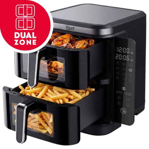RESIGILATE -50% - Resigilat Friteuza cu aer cald iHunt Bro Air Fryer 11L Dual Stack
