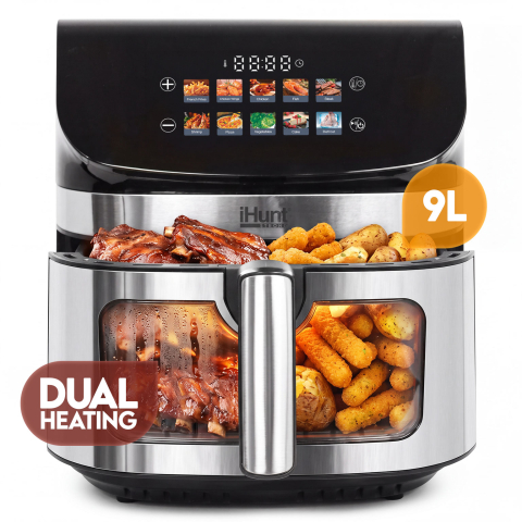 ⭐ RESIGILATE - Resigilat friteuza cu aer cald iHunt BRO Air Fryer II Ultra 9L