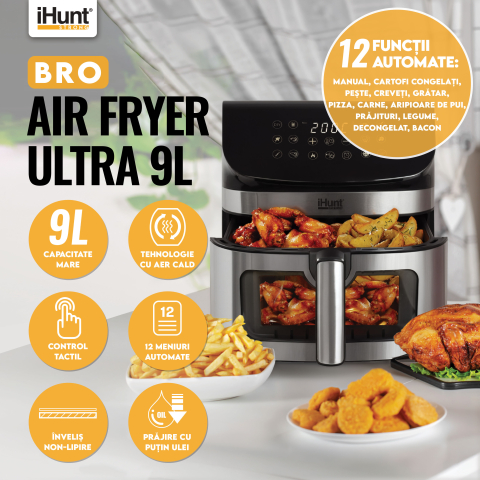 Resigilat Friteuza cu aer cald iHunt Bro Air Fryer Ultra 9L [1]