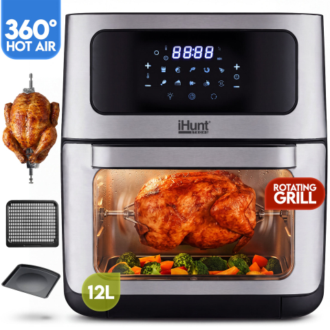 ⭐ RESIGILATE - Resigilat Friteuza cu aer cald si rotisor iHunt Bro Air Fryer 12L Rotary