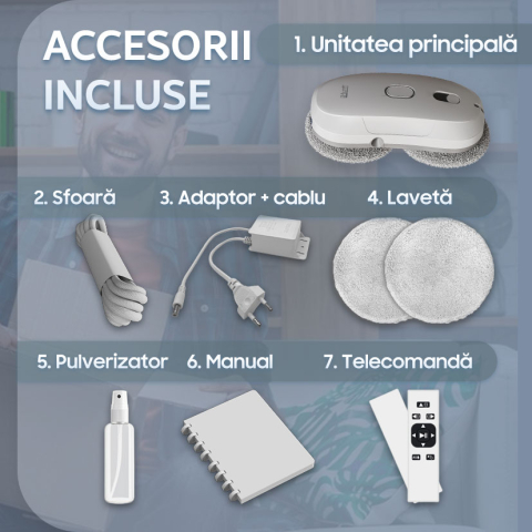 Resigilat Robot curatare geamuri cu pulverizator apa iHunt Smart Window Robot 3 Ultra [10]