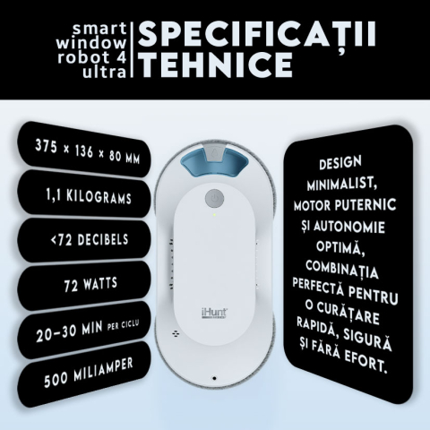 Resigilat Robot curatare geamuri cu pulverizator apa iHunt Smart Window Robot 4 Ultra [4]
