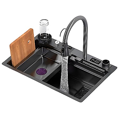Chiuveta multifuncționala iHunt Sink SC005, waterfall, display LED, spalator pahare, retractabila [2]