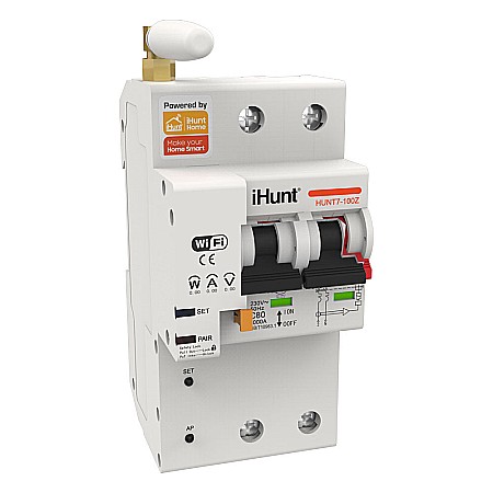 Sigurante inteligente - iHunt Home WIFI Smart Circuit Breaker with Metering 2P 40A - Siguranta automata inteligenta cu contorizare