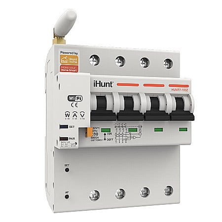 Sigurante inteligente - iHunt Home WIFI Smart Circuit Breaker with Metering 4P 16A - Siguranta automata inteligenta cu contorizare
