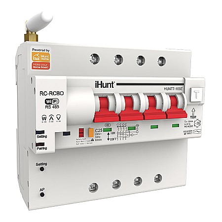 Sigurante inteligente - iHunt Home WIFI Smart Metering Leakage Circuit Breaker 4P 100A - Siguranta automata inteligenta cu contorizare