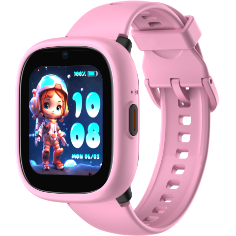 Smartwatch Lagenio - Smartwatch monitorizare copii Lagenio K3 Pink, 4G SIM, 1.7", Localizare GPS cu A-GPS, WIFI, ACC, Alerta Perimetru, Apeluri Video si Voce, Lanterna, SOS, 770mAh