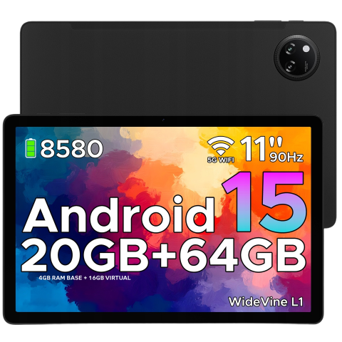 Tableta Doogee Tab A9 Plus Wi-Fi 11-inch 90Hz IPS 4GB RAM 64GB Stereo 8580mAh Android 15 Black [0]