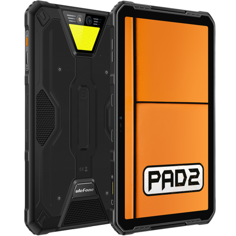 Tablets Ulefone - Rugged Tablet Ulefone Armor Pad 2 Pro, 4G, Dual SIM, WiFi, 11" 2K IPS, Octa-Core Helio G99, 8GB RAM, 256GB, NFC, Camera 48MP + 16MP, GPS, 18600mAh, Android 13, Black