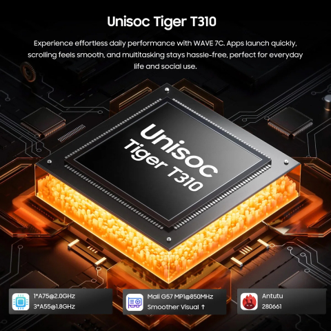 Telefon Blackview Wave 7C, 4G, Dual SIM, 6.56" HD+ IPS, Quad-Core T310, 4GB RAM, 128GB, 5000mAh, Android 16, Orange [5]