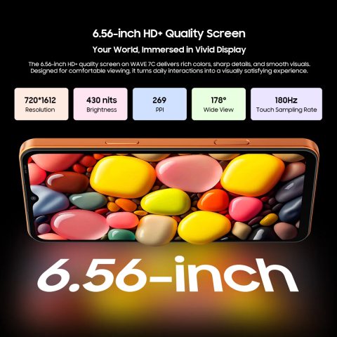 Telefon Blackview Wave 7C, 4G, Dual SIM, 6.56" HD+ IPS, Quad-Core T310, 4GB RAM, 128GB, 5000mAh, Android 16, Orange [4]