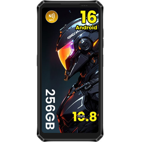 Telefon Lagenio Panther 1, 4G, Dual SIM, 6.7" HD+ 120Hz, Octa-Core T7250, 8GB RAM, 256GB, NFC, Rezistent IP68 / IP69K, Android 16, Black [2]