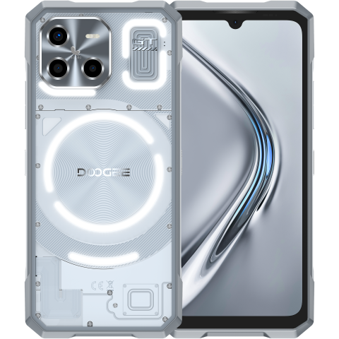 Telefoane & Tablete Doogee - Telefon Doogee Blade GT Ultra 5G Dimensity 7300 512GB 16GB RAM 6.72" IPS 120Hz RGB Light NFC IP68/IP69K Android 14 Silver