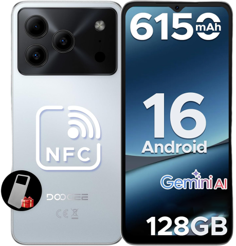 Telefoane & Tablete Doogee - Telefon Doogee Note 56 Pro 4G Octa-Core 6.56-inch IPS 90Hz 4GB RAM/128GB NFC 6150mAh Android 16 Silver