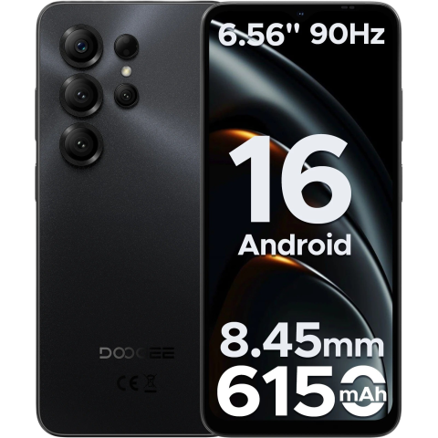 Produse Doogee - Telefon Doogee Note 56 X, 4G, Octa-Core, 6.56" HD+ 90Hz, 3GB RAM, 64GB, 6150mAh, Android 16, Black