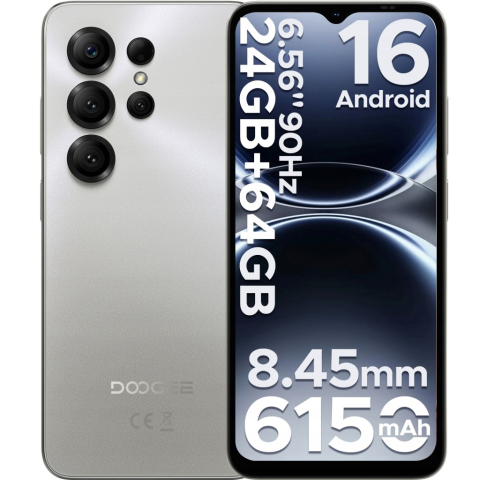 Produse Doogee - Telefon Doogee Note 56 X, 4G, Octa-Core, 6.56" HD+ 90Hz, 3GB RAM, 64GB, 6150mAh, Android 16, Silver