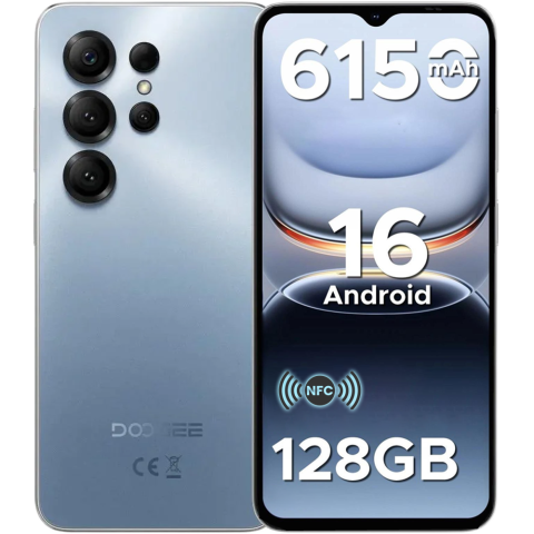 Produse Doogee - Telefon Doogee Note 56X Pro, 4G, Octa-Core, 6.56" HD+ 90Hz, 4GB RAM, 128GB, NFC, 6150mAh, Android 16, Blue