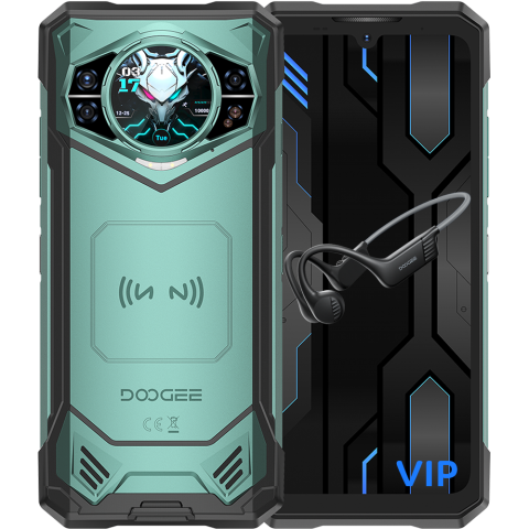 Telefoane & Tablete Doogee - Doogee S200X VIP 5G Dual Display 6.72' IPS 120Hz / 1.32' AMOLED 512GB 10100mAh IP68/IP69K Android 16 Green + Casti Wireless BoneBeat Run