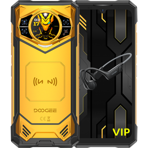 Telefoane & Tablete Doogee - Doogee S200X VIP 5G Dual Display 6.72' IPS 120Hz / 1.32' AMOLED 512GB 10100mAh IP68/IP69K Android 16 Yellow + Casti Wireless BoneBeat Run