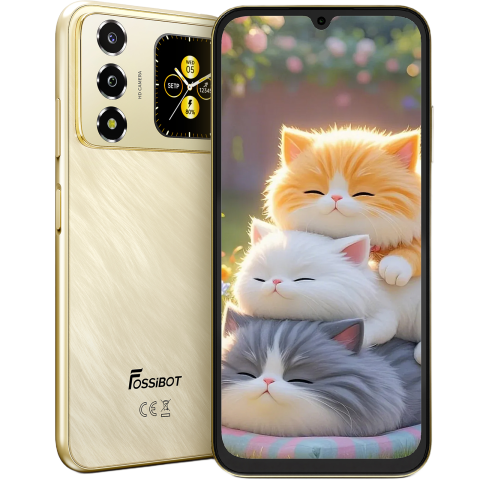 Telefon Fossibot S7, 4G, Dual SIM, 6.9" 120Hz, Octa-Core T615, 8GB RAM, 256GB, Camera 16MP + 8MP, 5000mAh, Android 16, Gold [1]