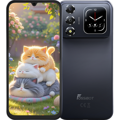 Produse Fossibot - Telefon Fossibot S7, 4G, Dual SIM, 6.9" 120Hz, Octa-Core T615, 8GB RAM, 256GB, Camera 16MP + 8MP, 5000mAh, Android 16, Black