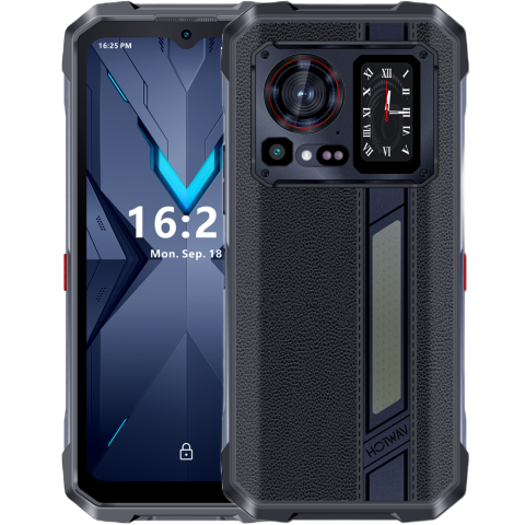 ⭐ Resealed - Resealed Hotwav Hyper 7 Pro, Dimensity 7050, 5G, 256GB, NFC, Dual Screen, Leather Black - Copie