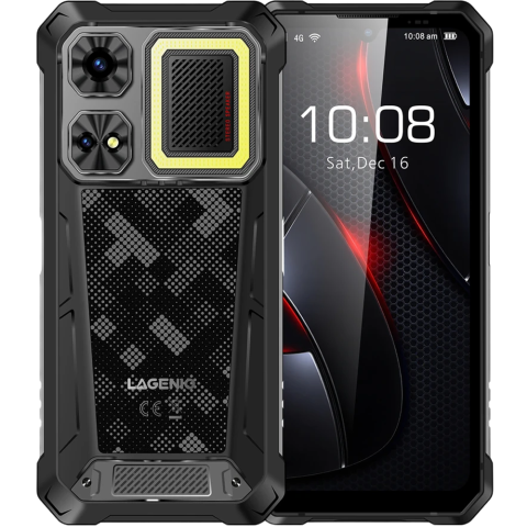 Telefon Lagenio Rhino 1 Pro, 4G, eSIM + SIM, 6.9" 120Hz, Octa-Core T7250, 8GB RAM, 256GB, NFC, Dual Speakers 130dB, Lanterna 400lm, 12000mAh, Android 16 [1]