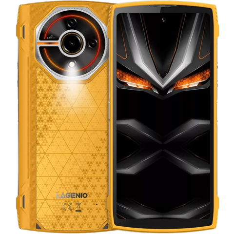 Lagenio Products - Lagenio Rhino 2 Pro, 4G, Dual SIM, 6.7" 120Hz, Octa-Core T7250, 8GB RAM, 256GB, NFC, Android 15, Orange