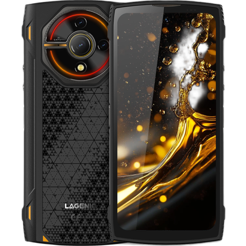 Lagenio Products - Lagenio Rhino 2 Pro, 4G, Dual SIM, 6.7" 120Hz, Octa-Core T7250, 8GB RAM, 256GB, NFC, Android 15, Black